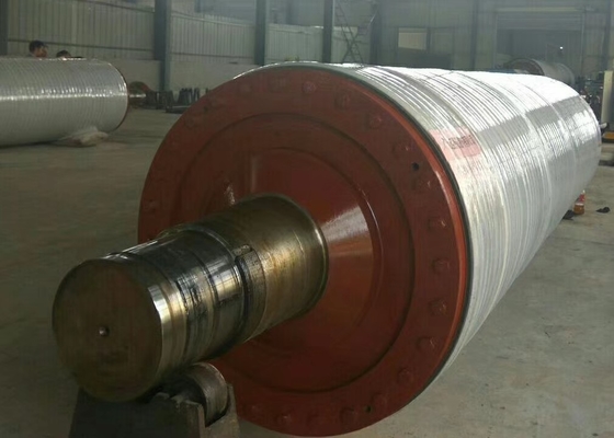 Paper Machine Press Part Blind Hole Rubber Rolls Hydraulic Cylinder Lifting With Bearing And Bearing House